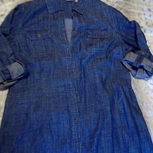 Chico's Denim Dress Size 1.5 Button Down